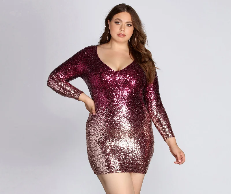 Plus Ombre Sequin Dress Tunics Practical durable