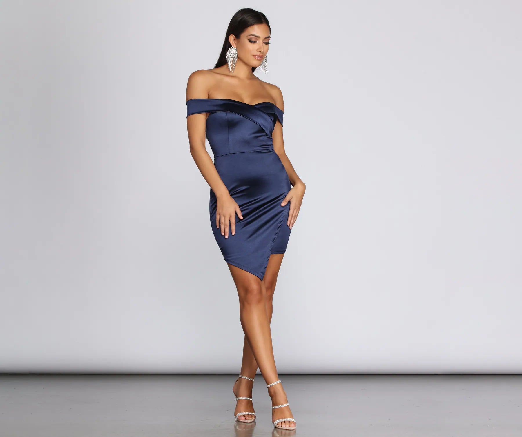 Seriously Satin Mini Wrap Dress Tunics Fashionable chic