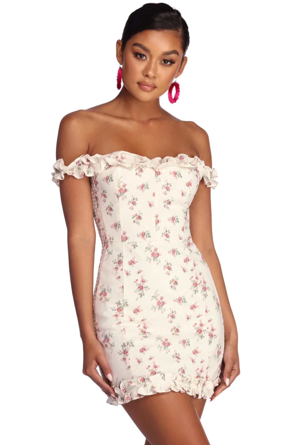 Smocked In Spring Florals Dress Tunics Hiking breathable