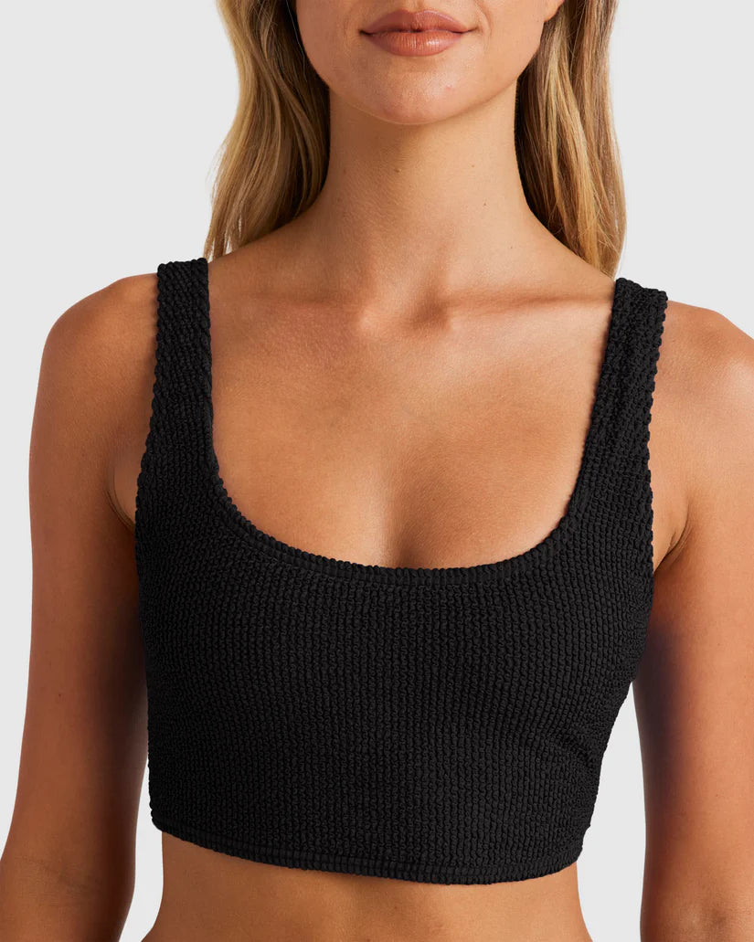 Billabong Summer High Crop Top Houndstooth Herringbone Solid