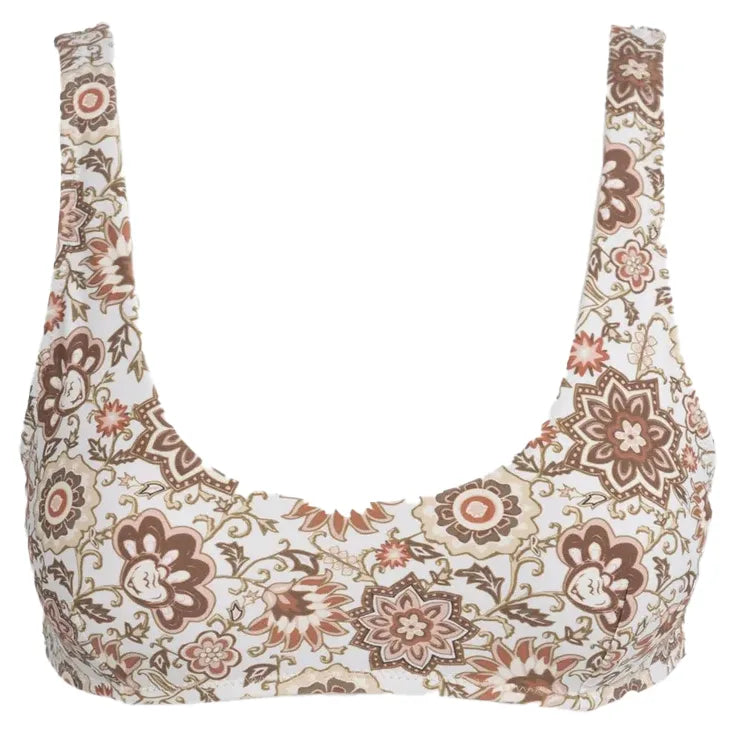 Rhythm Raya Paisley Crop Top - Natural Jersey Fabric Tulle Fabric Batik Fabric