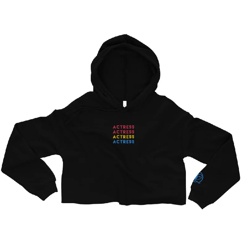 Actress - Colorful Embroidered Crop Top Hoodie Anti-Shrink Durable Soft