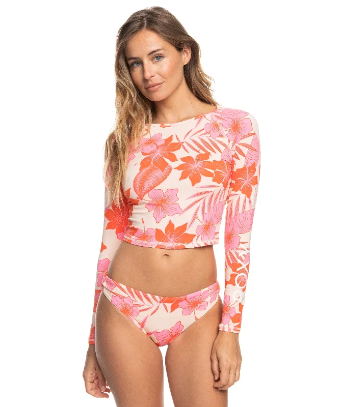 Roxy Crop Top (NDS8) LS Lycro Collared Crew Neck Turtle Neck